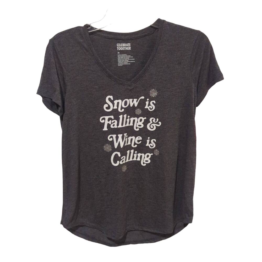 Celebrate Together Top, Snow/Wine, NWT, XS